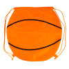 Mochila cuerdas personalizada baloncesto de poliéster naranja con impresión vista 1