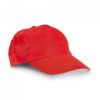 Gorras serigrafiadas campbel de poliéster rojo con impresión vista 1
