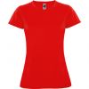 Camisetas técnicas roly montecarlo mujer de poliéster rojo con logo vista 1