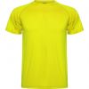 Camisetas técnicas roly montecarlo niño de poliéster amarillo fluor vista 1