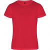 Camisetas técnicas roly camimera de poliéster rojo con logo vista 1