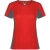 Camisetas técnicas roly shangai mujer de poliéster rojo plomo oscuro vista 1