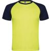 Camisetas técnicas roly indianapolis niño de poliéster amarillo fluor marino para personalizar vista 1